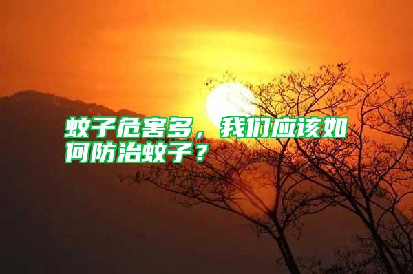 蚊子危害多，我們應該如何防治蚊子？