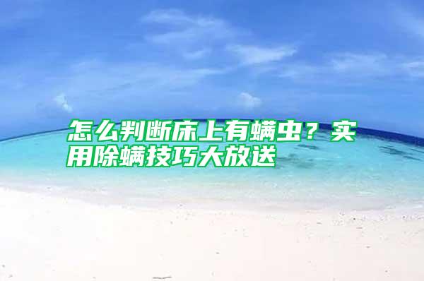 怎么判斷床上有螨蟲？實用除螨技巧大放送