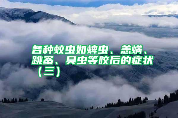 各種蚊蟲(chóng)如蜱蟲(chóng)、恙螨、跳蚤、臭蟲(chóng)等咬后的癥狀（三）