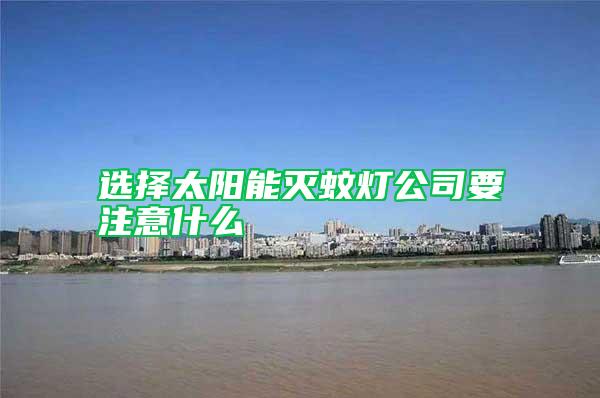 選擇太陽(yáng)能滅蚊燈公司要注意什么