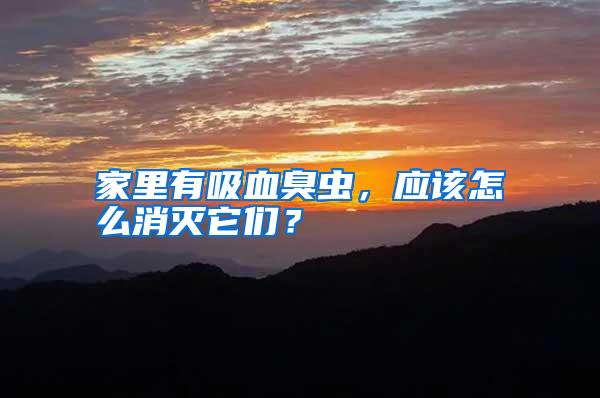 家里有吸血臭蟲，應(yīng)該怎么消滅它們？