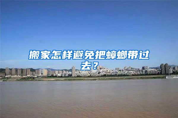 搬家怎樣避免把蟑螂帶過去？